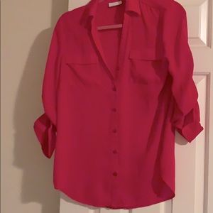 Pink button down blouse NWOT